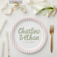 Retro Hochzeitspapier-Teller von Pastel Handwritin