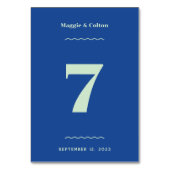 Retro-Hochzeitstil-Tischnummer Tischnummer (Rückseite)