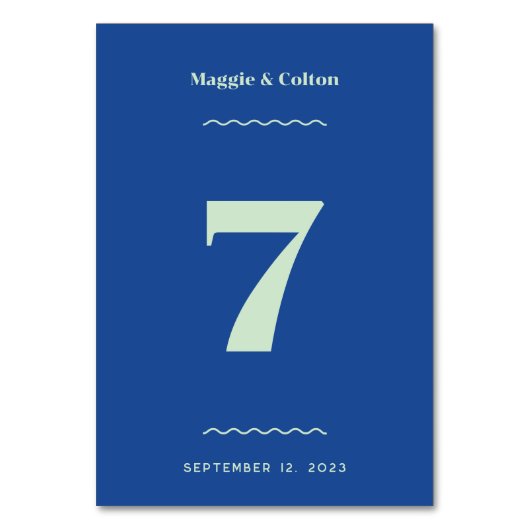 Retro-Hochzeitstil-Tischnummer Tischnummer (Rückseite)