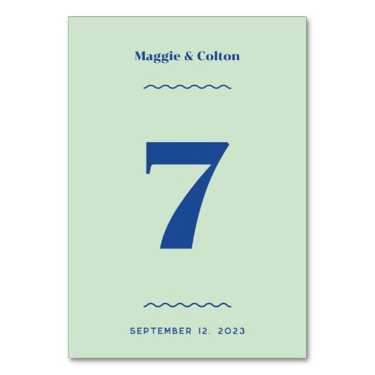 Retro-Hochzeitstil-Tischnummer Tischnummer (Vorderseite)