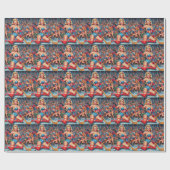 Retro Hockey-Button Geschenkpapier (Flach)