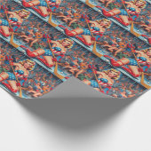 Retro Hockey-Button Geschenkpapier (Ecke)