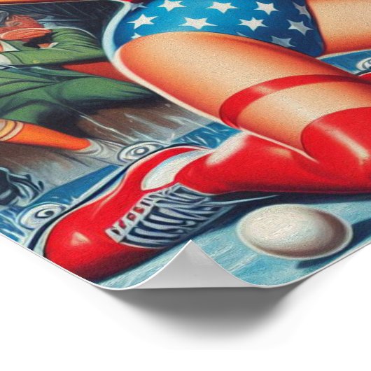 Retro Hockey-Button Poster (Ecke)