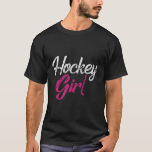 Retro Hockey Girl Damen Eishockey oder Feldhocke T-Shirt
