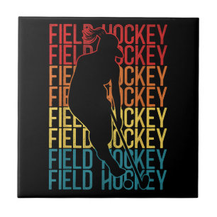 Retro Hockey im Freien Vintage Feldhockey Fliese