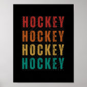 Retro-Hockey-Textart Poster (Vorne)