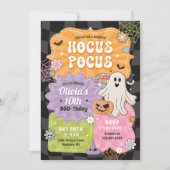 Retro Hocus Pocus Halloween Geburtstag Einladung (Vorderseite)