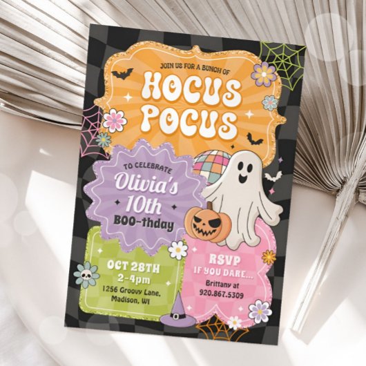 Retro Hocus Pocus Halloween Geburtstag Einladung