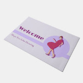 Retro hoffen, dass Sie gerne tanzen Lila Personali Fußmatte (Schrägansicht)