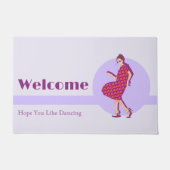 Retro hoffen, dass Sie gerne tanzen Lila Personali Fußmatte (Vorderseite)