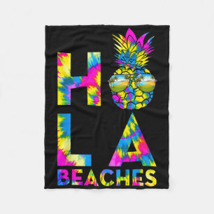 Retro Hola Beaches Ananas Tiedye Beach Summer V Fleecedecke