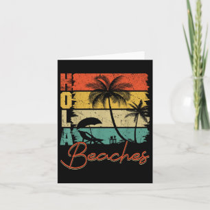 Retro Hola Strände Palm Trees Beach Sunset Tropica Karte