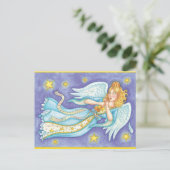 Retro Holiday Angel Postkarte (Stehend Vorderseite)