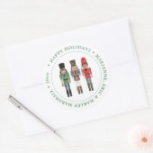 Retro Holiday Black Nutcracker Red Green Blue Runder Aufkleber (Umschlag)