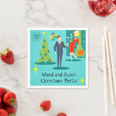Retro Holiday Cartoon Couple Cocktail Napkins Serviette (Beispiel)