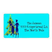 Retro Holiday Cartoon Couple Rücksendeadressen-Auf (Vorne)