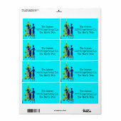 Retro Holiday Cartoon Couple Rücksendeadressen-Auf (Vorne)