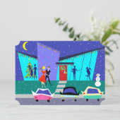 Retro Holiday Cartoon Party Einladungen (Stehend Vorderseite)