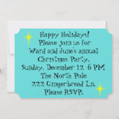 Retro Holiday Cartoon Party Einladungen (Rückseite)