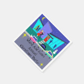 Retro Holiday Cartoon Party Paper Napkins Serviette (Ecke)
