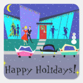 Retro Holiday Cartoon Party Stickers (Vorderseite)