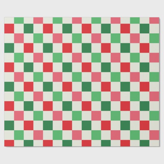 Retro Holiday Check Geschenkpapier (Flach)