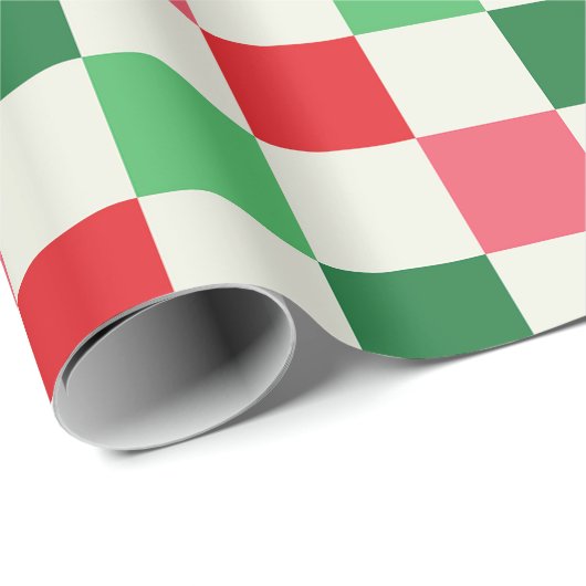 Retro Holiday Check Geschenkpapier (Rolleneckpunkt)