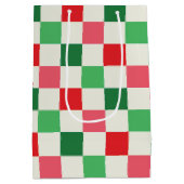 Retro Holiday Check Mittlere Geschenktüte (Rückseite)