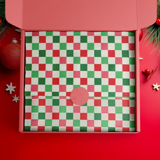 Retro Holiday Check Seidenpapier