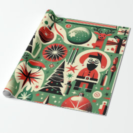 Retro Holiday Chef Weihnachtswrapping Papier Geschenkpapier