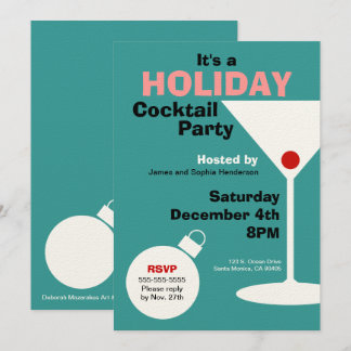 Retro Holiday Cocktail Party Einladung