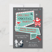 Retro Holiday Cocktail Party Einladungen (Vorderseite)