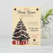 Retro Holiday Family Wiedersehen Einladung (Stehend Vorderseite)