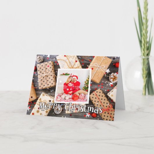 Retro Holiday Foto Vorlage Frohe Weihnachten (Vorderseite)