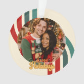 Retro Holiday Friends Ornament (Vorderseite)