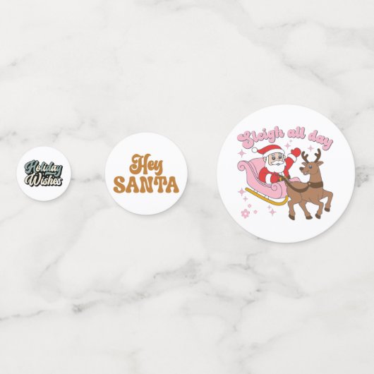 Retro Holiday Funny Christmas Konfetti (Rückseiten)