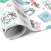 Retro Holiday Geschenke im Vintagen Kaufhaus Geschenkpapier (Rolleneckpunkt)