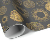 Retro Holiday Gold Burst Sparkler Weihnachten Geschenkpapier (Rolleneckpunkt)