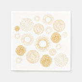 Retro Holiday Gold Burst Weihnachtsessen servieren Serviette (Vorderseite)