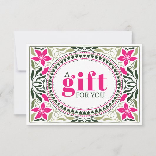 RETRO HOLIDAY GREEN Pink BLUME FRAME CHRISTMAS (Vorderseite)