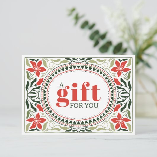 RETRO HOLIDAY GREEN RED BLUME FRAME CHRISTMAS (Stehend Vorderseite)