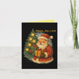 “Retro Holiday Greeting Card – Santa & Gifts” Karte