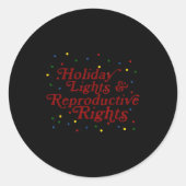 Retro Holiday Lights & Reproductive Rights Chr Runder Aufkleber (Vorderseite)