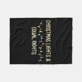 Retro Holiday Lights & Reproductive Rights Xma Fleecedecke (Vorderseite (Horizontal))