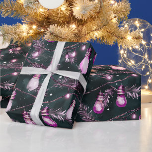 Retro Holiday Lights Spaß Niedlich Moderne Weihnac Geschenkpapier