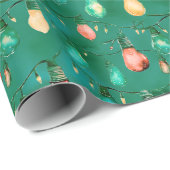 Retro Holiday Lights Spaß Niedlich Moderne Weihnac Geschenkpapier (Rolleneckpunkt)