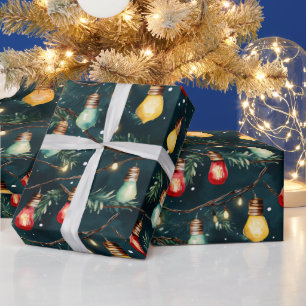 Retro Holiday Lights Spaß Niedlich Moderne Weihnac Geschenkpapier