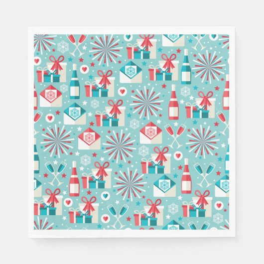 Retro Holiday Luncheon Paper Napkins Serviette (Vorderseite)