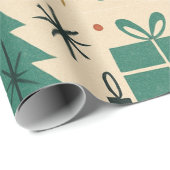 Retro Holiday Mid Centrum Modernes Geschenkpapier (Rolleneckpunkt)