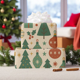 Retro Holiday Mid Centrum Modernes Geschenkpapier